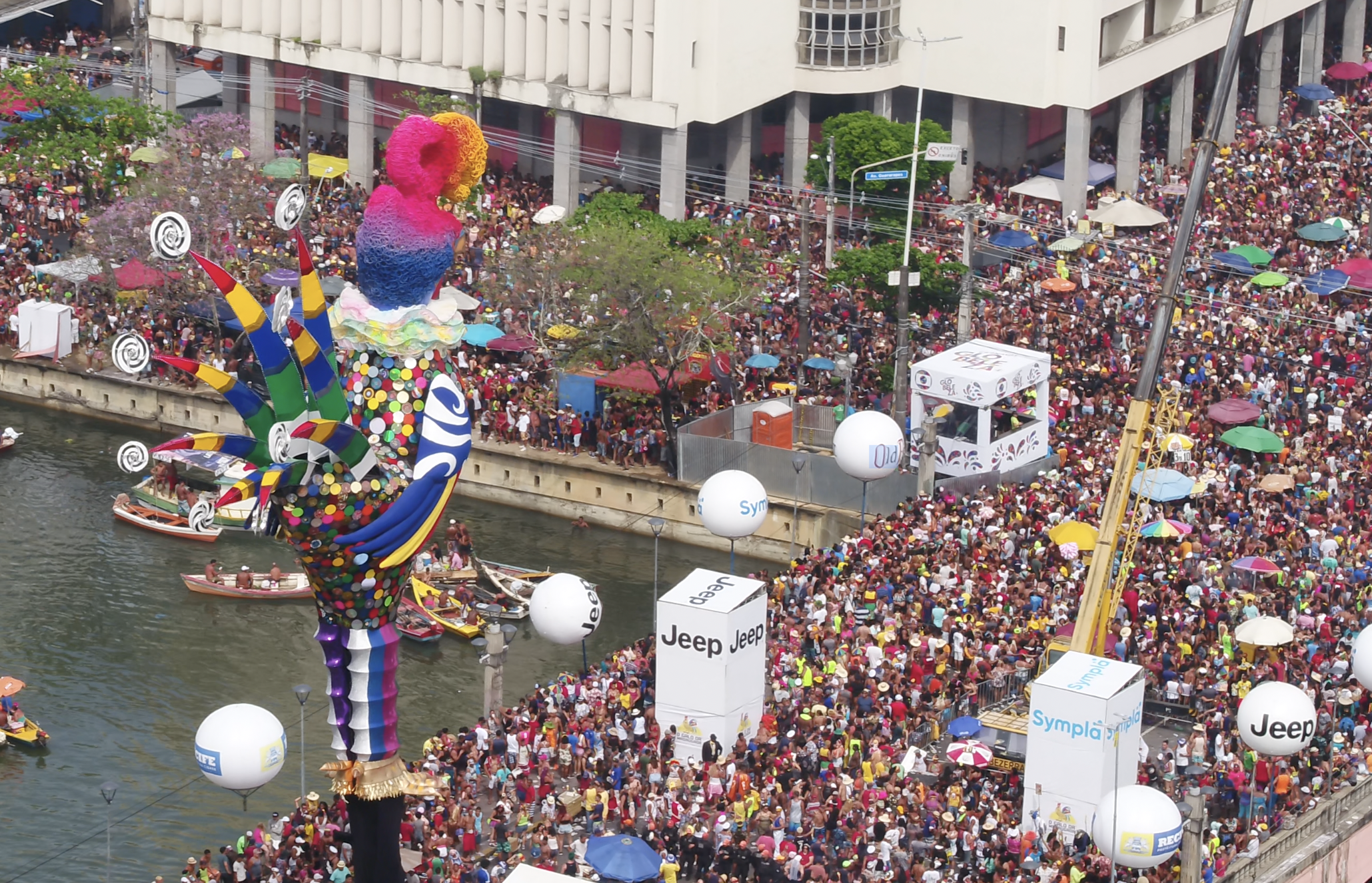 aerial view of the carnival in Recife, Brazil
